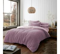 Smart Living Teddy Reversible Duvet Cover and Pillowcase Set - Dark Pink/Pink - Single (135cm x 200cm)