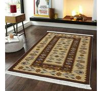 Smart Living Traditional Design Soft Reversible Washable Aybak Rug In Mustard Mustard 120cm x 180cm