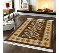 Smart Living Traditional Design Soft Reversible Washable Zal Rug In Mustard Mustard 120cm x 180cm