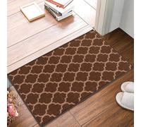 Smart Living Trellis Heavy Duty Machine Washable Hallway Kitchen Non Slip Door Mat In Brown Brown 67cm x 220cm