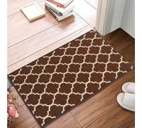 Smart Living Trellis Heavy Duty Machine Washable Hallway Kitchen Non Slip Door Mat In Dark Brown Dark Brown