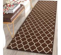 SmartLiving Door Mats Indoor 67x120 cm, Non-Slip Dirt Trapper Mat Absorbent Entrance Rug, Machine Washable Trellis Gel Back Door Entrance Mats, Low Profile Doormat for Entrance, Kitchen-Brown Cream