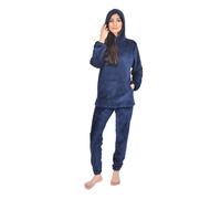 Smart Living Warm & Cozy Fleece Loungewear Hoodie & Jogger Set In Navy Navy M