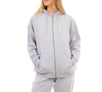 Smart Living Women's Cozy Soft & Comfortable Over Sized Polycotton Zip-Up Hoodie in Grey | Size: XS Smart Living Grey XS