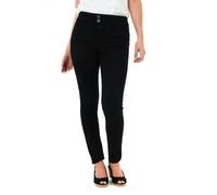 Smart Living Women's High Waist Double Button Skinny Jeans - Black - 8