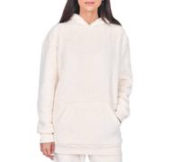 Smart Living Womens Luxury Teddy Fleece Hoodie Warm Soft Cosy Pullover In Cream Cream