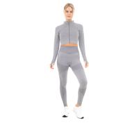 Smart Living Women's Seamless Ribbed Marl Jacket - Lightweight & Flexible Activewear in Grey | Size: XL Smart Living Grey XL