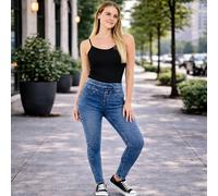 Smart Living Women's Skinny Fit Denim Jeans Jeggings Pull On Casual with Pockets in Blue | Size: 14 Smart Living Blue 14