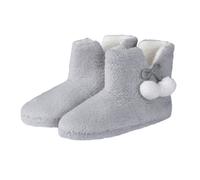 Smart Living Women's Teddy Fleece Bootie Slippers in Grey | Size: Medium Smart Living Grey M