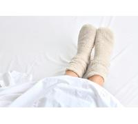 Smart Living Women's Teddy Fleece Fuzzy Winter Socks - Soft, Cozy, Warm Fluffy Lounge Socks- Natural - Small/Medium