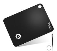 Smart Locator Card (Black)-1Pack, Wallet Tracker Card Compatible With Apple Find My (iOS only), IP68 Waterproof, Bluetooth Finder With Wireless Charging, Gps Tracker with key ring/nylon lanyard.