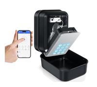 Smart Lock Box Outdoor, Key Boxes Wall Mounted, Bluetooth APP Remote Control and Passcode Unlock, Weatherproof Aluminum, Large Capacity for 5 Keys, Key Safe Box for Airbnb, Office, Visitors, Realtor