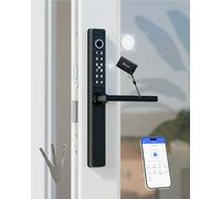 Smart Lock Fingerprint Door Lock Smart Deadbolt, Smart Door Lock for Front Door Children Proof Suitable for Metal Doors (Not Suitable Point Mortise Lock) (Black OSP New Handle)