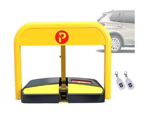 Smart Lock Parking Bollard, Automatic Remote Control Car Park Barrier, Driveway Guard with 2 Remote Controls for Secure Auto Space Stall Protection