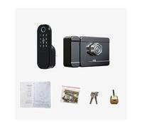Smart Lock, Rust Proof Coating Fingerprint App Outdoor Lock Remote Control Code Keyless Smart Door Electric Rim