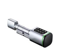 Smart Lock, Smart Digital Door Lock Mortise DeadBolt with 2 Ways Adjustable Cylinder Length Fingerprint Password APP Key IC Card Unlock for Front Door(S1K-slivery,45 and 45)