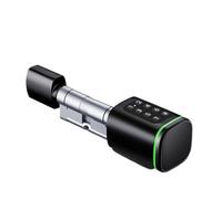 Smart Lock, Smart Digital Door Lock Mortise DeadBolt with 2 Ways Adjustable Cylinder Length Fingerprint Password APP Key IC Card Unlock for Front Door(S1K-Black,35 and 35)