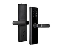 Smart Lock, Smart Door Lock Indoor Password Fingerprint Remote Unlock Keycard Antihijack Tamper Alarm Battery Powered Temporary Charge for Front Door(B2 and LB-5050-22160)