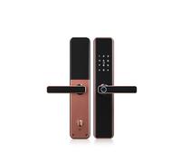 Smart Lock, Waterproof Bluetooth WiFi Fingerprint Smart Lock Electronic Intelligent Biometric Code Digital Door(Crimson)