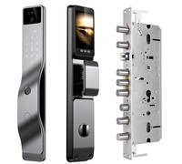 Smart Lock With Camera Keyless Entry Biometric Door Lock, Smart Locks For Front Door Ring Doorbell 3d Face Smart Door Lock With Security Camera Monitor, 7 Ways To Unlock The Door(lock 30*388mm)