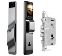 Smart Lock with Camera Keyless Entry Biometric Door Lock, Smart Locks for Front Door Ring Doorbell 3D Face Smart Door Lock with Security Camera Monitor, 7 Ways to Unlock The Door(Lock 24 * 240mm)