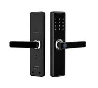 Smart Lock with Handle Electronic Fingerprint Front Door Lock Tuya App Control for Home Office Bedroom(Nero)