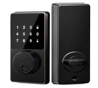 Smart Lock with password, Keyless Entry Door with Touchscreen Keypads, Easy to Install, App Unlock, 50 User Codes(Black)