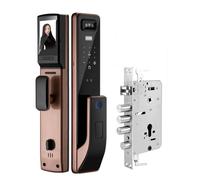 Smart Locks for Front Door, Smart Face Recognition Door Lock with WiFi, App Control Remote Unlock, with Anti-Theft Camera, Keyless Entry Door Lock, Anti-Peeping Password(Copper,30×240)