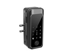 Smart Locks Front Door Waterproof Outdoor Fingerprint Lock Suitable for Door Thickness 10-12mm Smart Home App Tuya Control(Wooden Door1)
