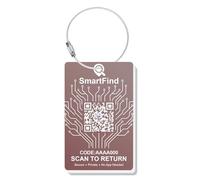 Smart Luggage Tags | Privacy QR Code Luggage Tag Keeps Personal info Private for Android or iOS (0, vi-DustyRose)