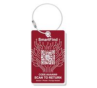 Smart Luggage Tags | Privacy QR Code Luggage Tag Keeps Personal info Private for Android or iOS (0, vi-red)