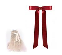 Smart Magnetic Bow Hair Clip for Styling, Strong Hold No-Slip, Seamless 2-in-1 Design, Mini Butterfly Bow, Gentle No-Tug Closure for Ponytail & Half-Up Styles (Red)