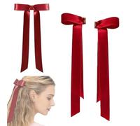 Smart Magnetic Hair Clip - Magnetic Bow Hair Clip with Strong Hold, No-Slip 2-in-1 Design for Women & Girls (Red)