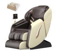 Smart Massage Chair with AI Body Scan, Full-Body Air Pressure Massage, Shoulder & Waist Heat Therapy, Space-Saving Design(Brown)