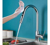 Smart Matte Black Kitchen Faucet - Touch Sensor Pull-Out Mixer Tap with Dual Water Modes, 360° Rotation, Chrome Finish for Modern Home Kitchens Sensor Brushed Gold