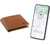 Smart Mens Wallet with Tracker, Works with Android Find My, Front Pocket Wallets for Men, Slim Leather, Trackable Minimalist Wallet - Tan