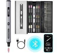 Smart Mini Electric Engraving Pen By ARROWMAX, HollowCup Motor, 42 Bits With Aluminum Case, OLED, Magnetic Charge, Mini Rotary Tool, Cordless Engraving Pen for Metal, Wood, Glass and Plastic (SGS MAX)