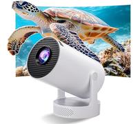 Smart Mini Projector 1080P Full HD with 4K Decoding|350 ANSI Lumens|Remote Electric Focus + Auto Keystone Correction|360° Rotatable for Ceiling Projection|Portable Projector for Bedroom & Home Theater