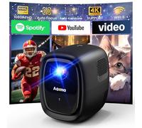 Smart Mini Projector 1080P with 4K Projector, Automatic Trapezoidal Compensation, with WiFi 6 and Bluetooth 5.2, Compatible with USB/Mobile/PC, HiFi Audio to Enjoy Movie at Home, Black
