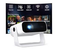 Smart Mini Projector with Wifi & Bluetooth, 350 ANSI 1080P HD, 360° Rotatable Stand, 4K Support & 10000+ Built-in Apps, Portable Home Movie Projector