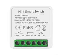 Smart Mini Switch For Zigbee 3.0 For Tuya 16A Load Timer Relay With 2 Way Control For Alexa And Integration, For Lights, Fans
