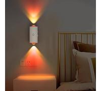 Smart Motion Sensor Night Light, Sensor Lights Indoor, USB Type-C Charging, 8 Colours Gradient Wireless LED Wall Lights, Rgb Magnetic Sunset Lamp, Dimmable, Rechargeable Lamp for Bedroom (1 PCS White)