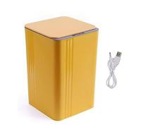Smart Motion Sensor Trash Can 18LTouchless Electric Garbage Bin for Kitchen Bathroom Office & Living RoomRechargeable Yellow Lid Waste Bin