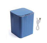 Smart Motion Sensor Trash Can Touchless 12L Electric Garbage Bin for Kitchen Bathroom Office Living Room Rechargeable Blue Lid Waste Bin