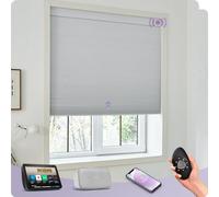 Smart Motorized Cellular Blinds Compatible with &, Rechargeable Blackout Honeycomb Shades, Thermal Privacy Pleated Window Treatments, White