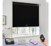 Smart Motorized Cellular Shades - Blackout Honeycomb Blinds Compatible with &, Rechargeable Thermal Privacy Window Treatments, Remote Control Pleated Design, Black