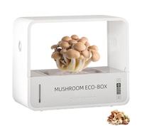 Smart Mushroom Growing Kit, with Real-Time Temperature & Humidity Display, Automatic Humidifier, 3-Color LED Light, Air Ventilation System, Water Level Indicator, Silent & Energy Efficient