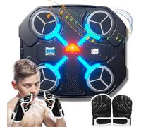 Smart Music Boxing Machine, Boxing Pad Wall Mounted with Smart Counting&Speed Adjustment , Home Boxing Machine with Gloves and LED Lights, Boxing Game for Kids Adults Focus Agility Training Workout