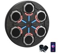 Smart Music Boxing Machine for Kids - Bluetooth Music Boxing Machine with LED Score Screen, 15 Speed Levels & 3 Volume, Wall-Mounted Boxing Equipment with Gloves, USB,Kids Exercise Equipm (Black)