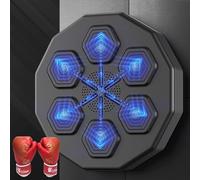 Smart Music Boxing Machine, Interactive Wall Mount Punching Bag with Rhythm Game LED Lights, Fitness Training Equipment for Home Gym